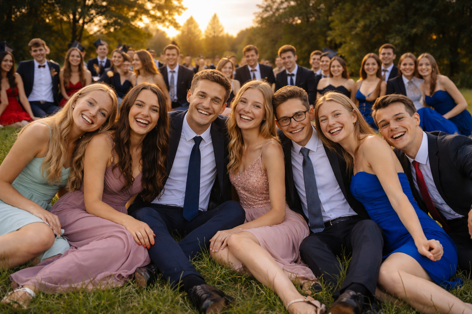 Abigruppe auf der Wiese